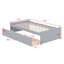 Solid Rubber Wood Bed With Two Built-In Drawers-1372722490