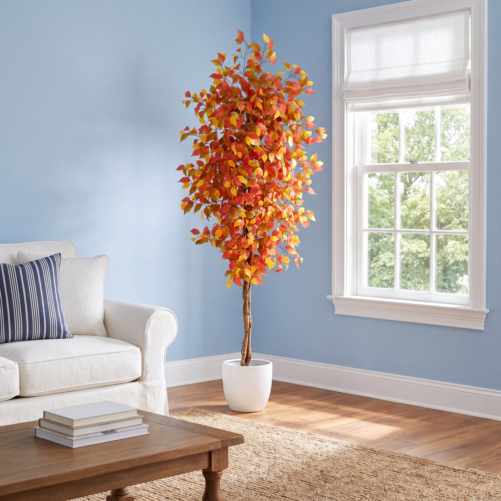 84 " H Faux Ficus Tree in Plastic Pot