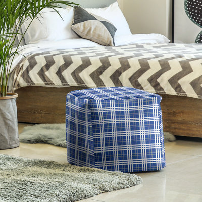 Pouf à carreaux carré Seattle
