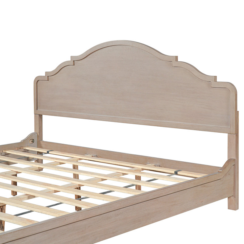Structure de lit Harlen Traditional Farmhouse, Light Taupe