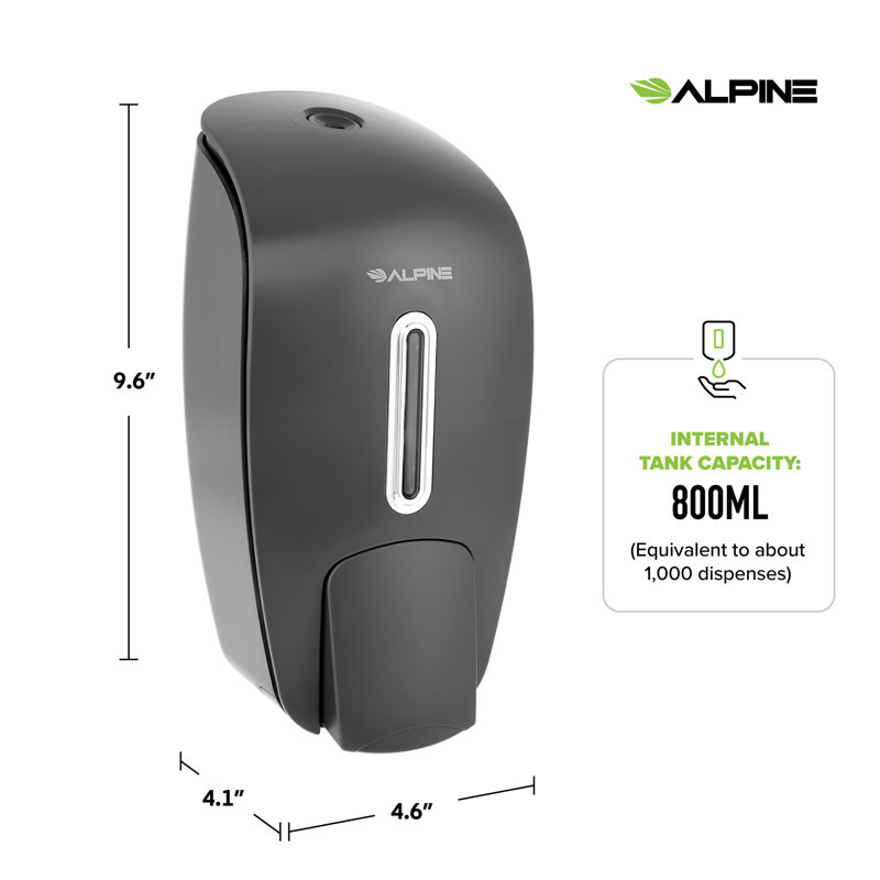 2 Piece Surface Mounted Hand Soap Dispenser Set, Black