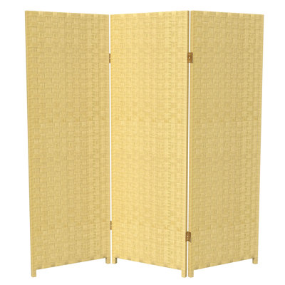 Clements 4 Ft. Short Woven Fiber Folding Screen by World Menagerie