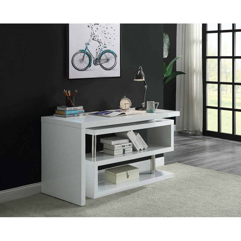 Bureau en L Catori, H 30 po x l 55 po x P 48 po, Ivoire