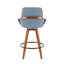 Tabouret de comptoir Cosmo Mid-Century en tissu noyer et bleu par Lumisource