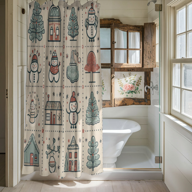 Rideau de douche Frozen Snowman, H 74 po x l 71 po