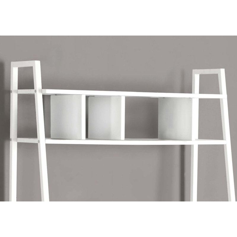 Bureau d'ordinateur, bureau personnel, ordinateur portable, incliné, tablettes de rangement, travail, stratifié blanc, stratifié blanc, contemporain, moderne