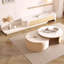 Table basse ronde en bois massif brun