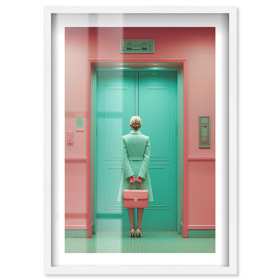 «Waiting Game Shadowbox Print Vintage Art Prints» par Notoriart, cadre blanc, 24 x 36