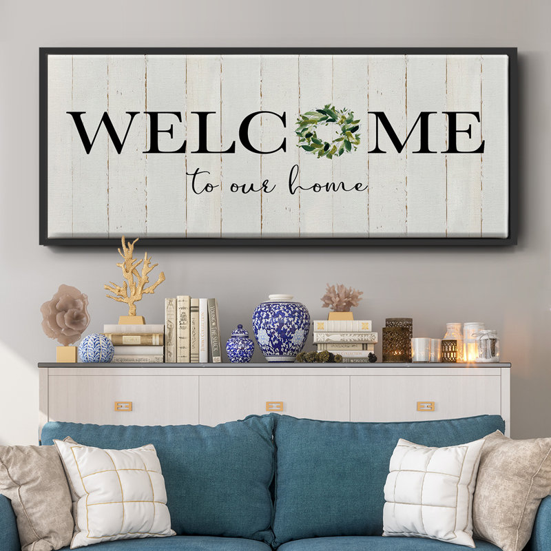 Welcome to Our Home - Toile encadrée, H 20 po x l 50 po