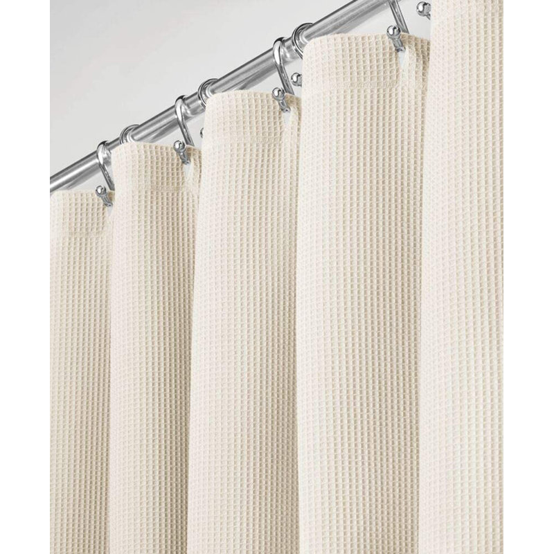 Rideau de douche simple en coton de couleur unie 100% delioara, Blanc