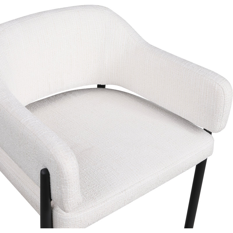Sylas Fabric Counter Stool, Cream Polyester Fabric