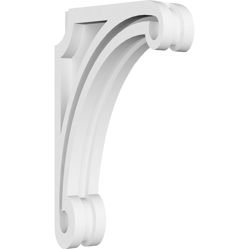 1 7/8"W X 6"D X 10"H Arch Architectural Grade PVC Corbel, 10" H x 6" W x 1.875" D