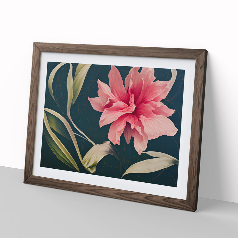 Thrilling Flower - Single Picture Frame Print, 34cm H x 46cm W x 2cm D, Walnut Framed