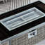 Table de foyer d'extérieur au gaz propane K&K de 43 po, foyer d'extérieur rectangulaire en osier à tissage ouvert de 60000 BTU avec pare-vent en verre pour l'extérieur de la terrasse - gris