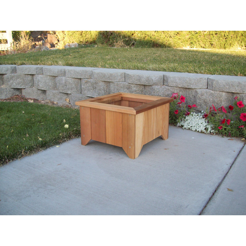 Cabool Handmade Wood Planter Box, Cedar Stain, 13" H x 21" W x 20" D