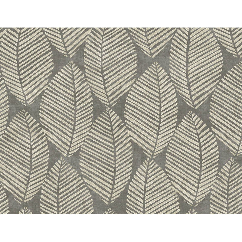 Papier peint floral Bertine, Cendre / kaki