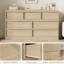 Commode 7 tiroirs pour la chambre à coucher, organisateur de commode double moderne avec 6 tiroirs, commode en bois pour le salon, la chambre de bébé, le couloir-1497944481