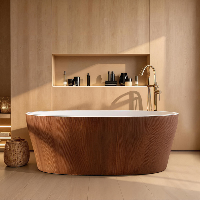63" Solid Surface Freestanding Bathtub