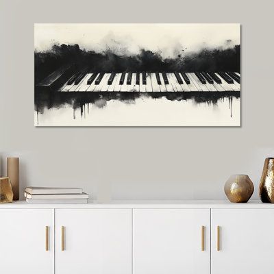 Black White Classical Piano I – Black Musical Wall Decor, Vintage Framed Prints