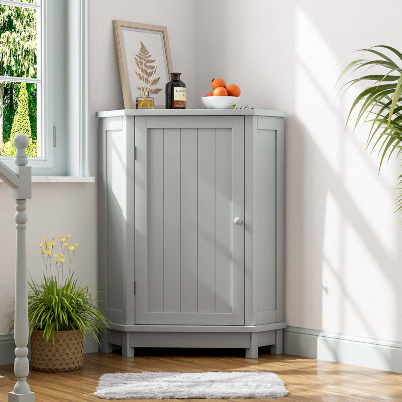 Ulani Contemporary Bathroom Cabinet With Adjustable Shelves And Moisture-Resistant MDF, Gray