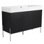 Meuble-lavabo 48 po en chêne foncé avec lavabo en résine et rangement polyvalent sur pied