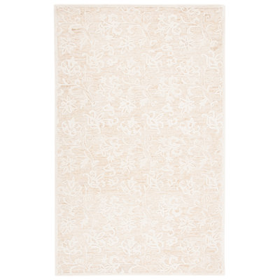 Tapis floral en laine et coton touffeté à la main Metro