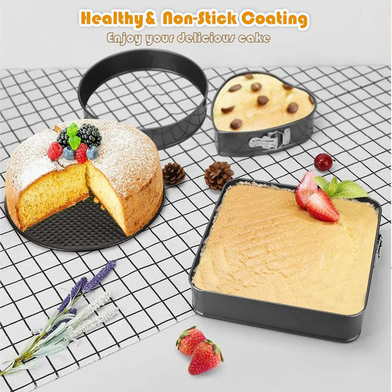 6pcs Springform Cake Pan Set Leakproof Nonstick 