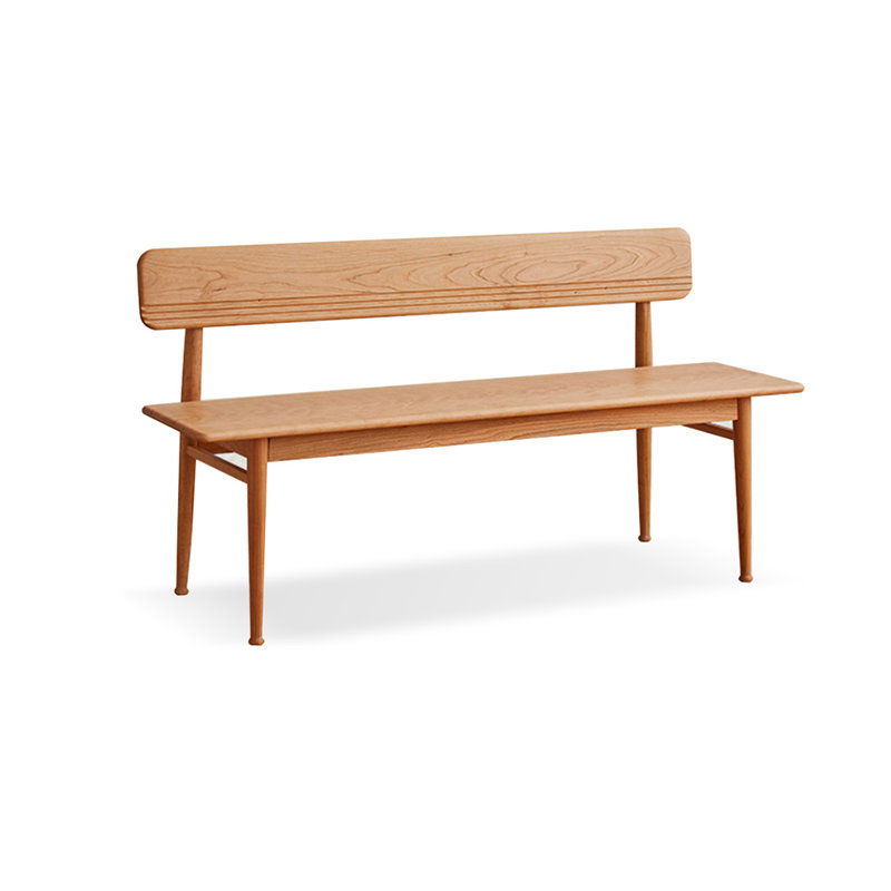 Banc en bois massif couleur cerisier, H 29,53 po x l 55,12 po x P 18,5 po