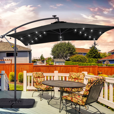 8'2" x 8'2" Square Lighted Cantilever Umbrella