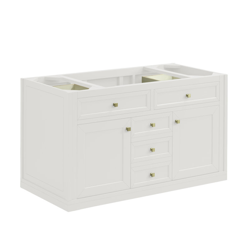 Chicago 48'' W Single Vanity, Carrara White, Glossy White, 8" Widespread