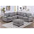 4Pc Sectional Set Matching Pillow Cocktail Ottoman Corner Wedge Right And Left Arm Loveseat Corduroy Upholstered Fog Finish Primary Living Room-291980632