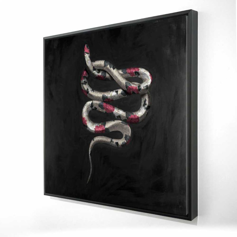 Fleurs de serpent | Art animalier, feuilles, art mural encadré, H 25,25 po x l 25,25 po