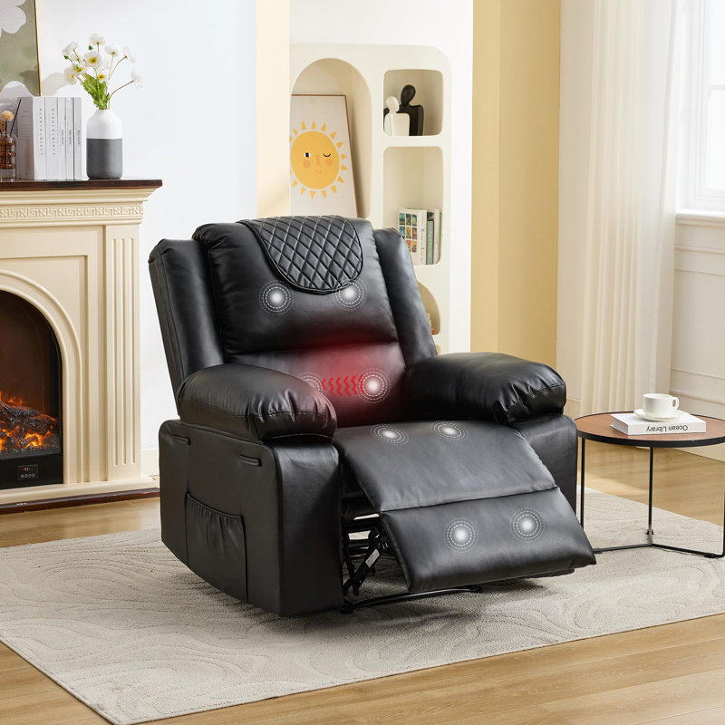 Fauteuil inclinable manuel pour adultes - réglable à l'avant et à l'arrière à 135 °, avec chauffage et massage, poches de rangement latérales et télécommande
