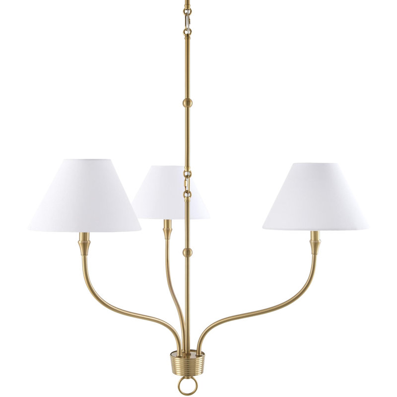 The Johanna Chandelier, Brass, 3 Lights, 22'' H x 32'' W x 32'' D