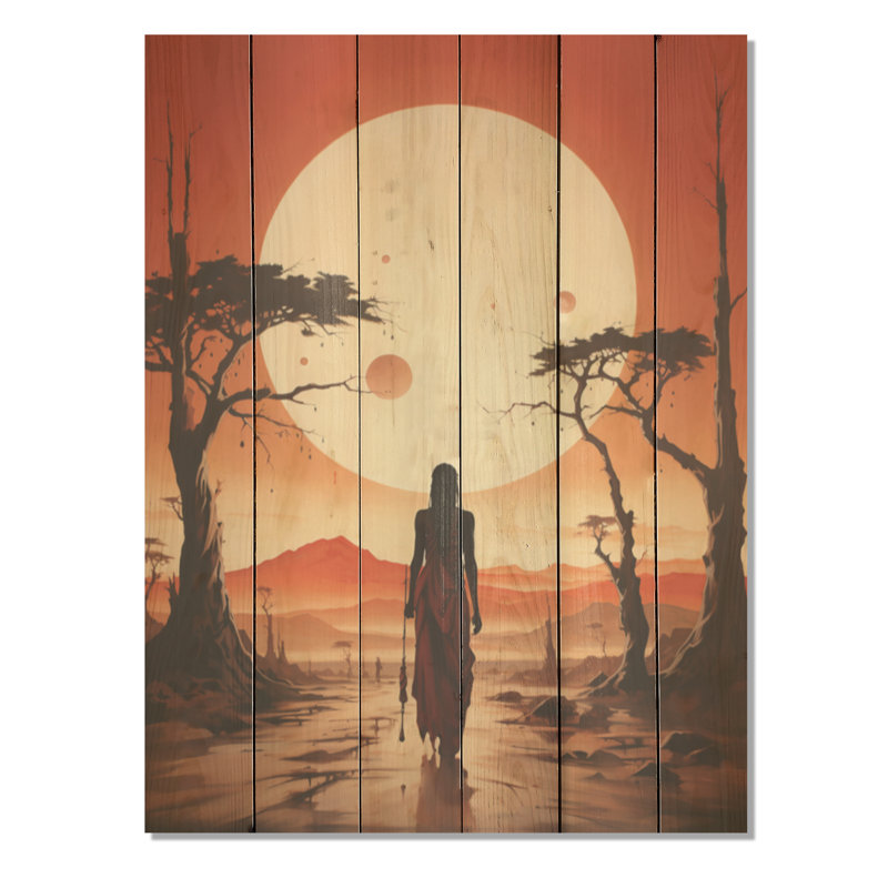 Art tribal africain sur bois de pin naturel, H 40 po x l 30 po