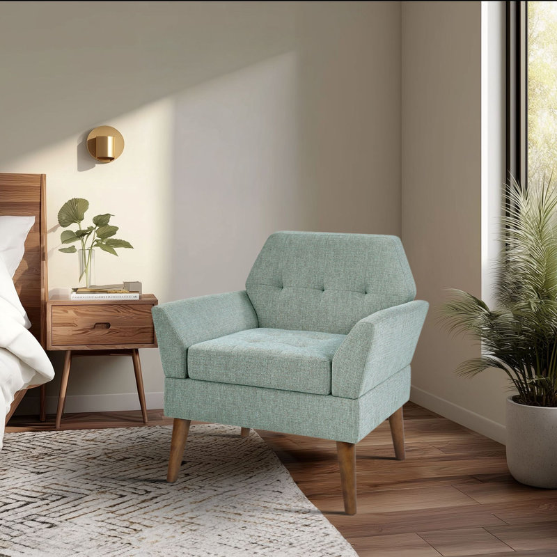 Newtin Mid-Century Modern Accent Chair, Teal