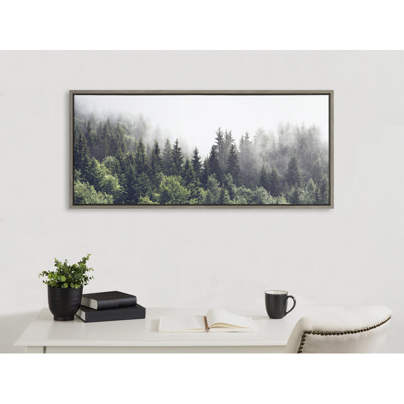 «Lush Green Forest on a Foggy Day» par The Creative Bunch Studio, reproduction d'art sur toile encadrée, L 40 po x H 18 po