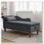 Chaise longue en velours avec rangement, coussin et garniture cloutée-1090968679