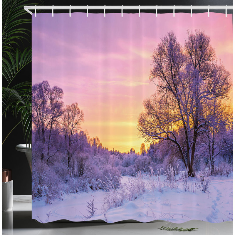 Shower Curtain with Hooks Included, 70" H x 69" W