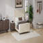 Structure de lit grand en velours côtelé, à oreilles, sans sommier-401096468