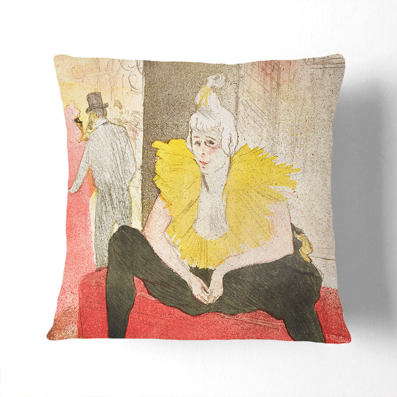 The Seated Clowness Scatter Cushion with Filling, 55cm H x 55cm W x 20cm D