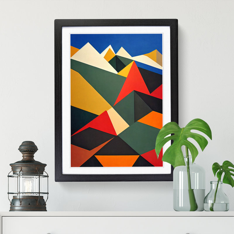 Mountain Abstract Vol.2 - Picture Frame Print, 46cm H x 34cm W x 2cm D, Oak