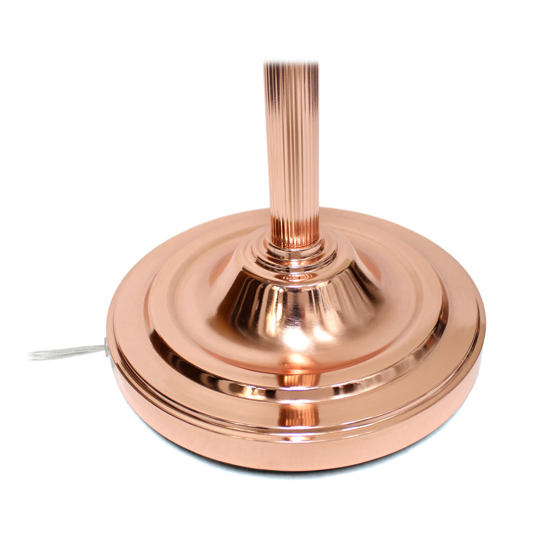 Hoehn 71.75'' Torchiere Floor Lamp, Rose Gold, White