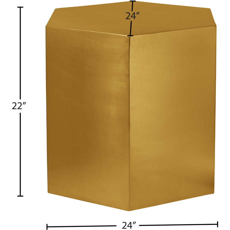 Table de bout Elem Hexagon, Doré