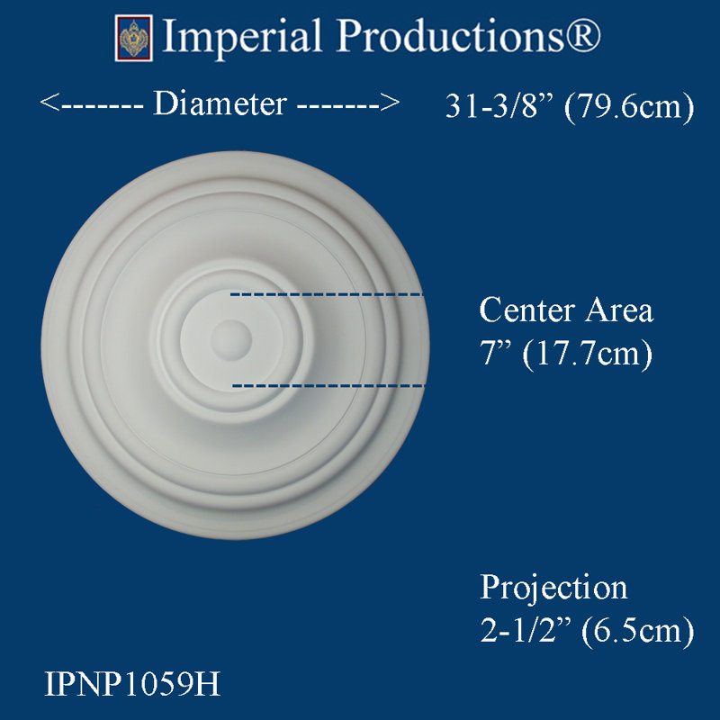 Médaillon de plafond H 32 po x l 32 po x P 1 1/2 po