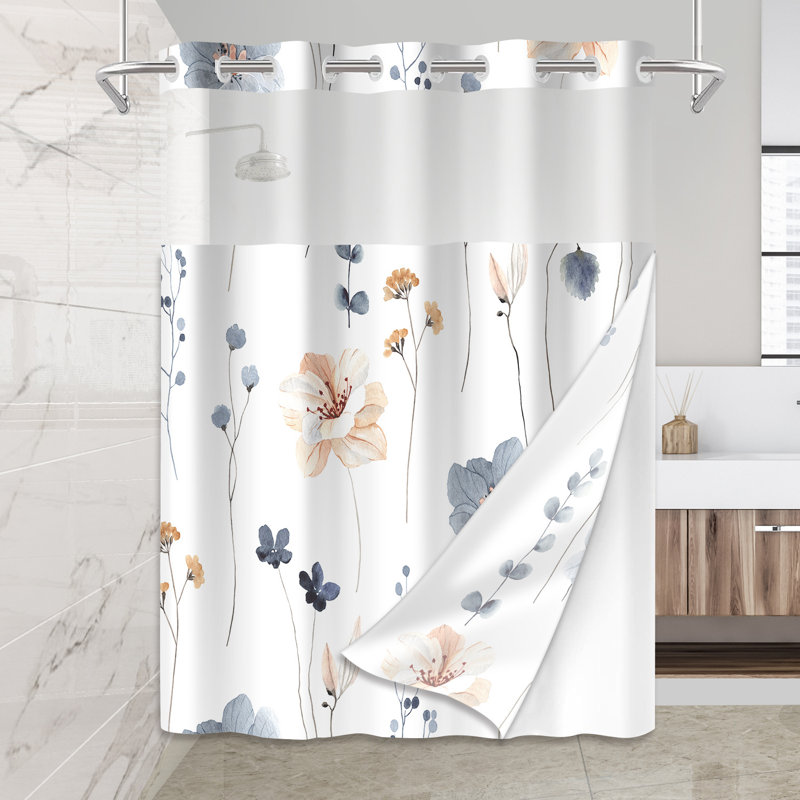 Waterproof 74" Shower Curtains With Liner Included