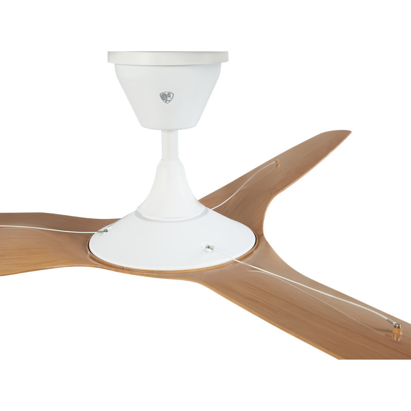 Ventilateur de plafond 52 po Haiku Coastal, 52", Blanc avec pales caramel