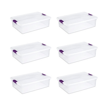 Sterilite Plastic Storage Containers with Latching Lids, Clear