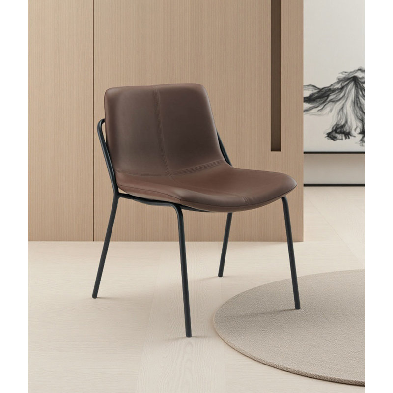 Chaise de salle à manger moderne et simple en cuir Pu