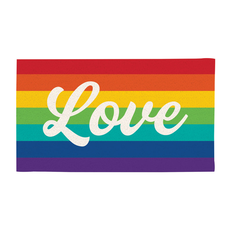 Raeniyah "Love" Rainbow 28in. x 16in. Door Mat